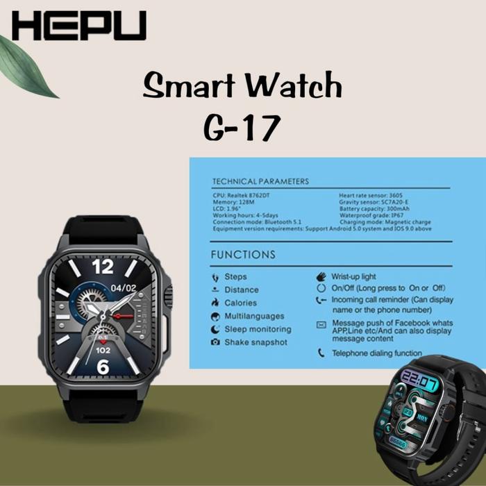 Hepu Smart Watch – Fitness, Heart Rate & Call Alerts for Men & Women (UAE)