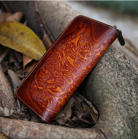 Premium Leather Vintage Men's Wallet Clutch – Multi-Function with Phone & Card Slots