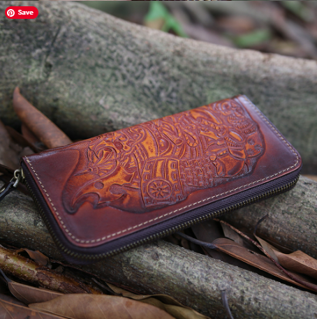 Premium Leather Vintage Men's Wallet Clutch – Multi-Function with Phone & Card Slots