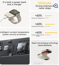 Portable Smartwatch Power Bank – Magnetic Travel Charger for Apple & Android (UAE)