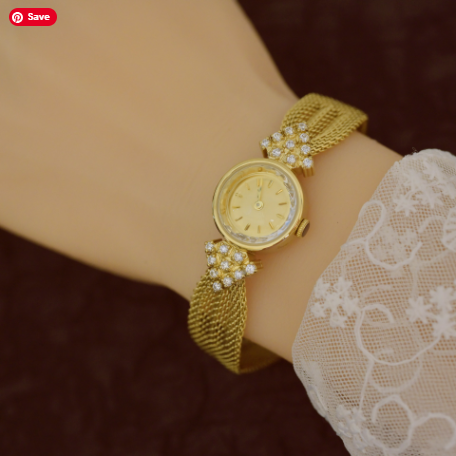 Vintage Diamond Quartz Women’s Watch – Elegant Crystal Bracelet
