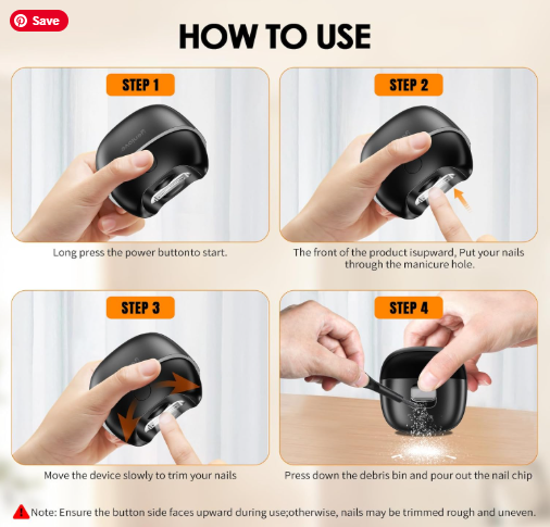 Mini Electric Nail Clipper  | Safe & Silent Nail Trimmer