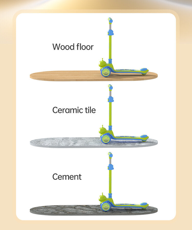 Disney-Themed 3-Wheel Scooter for Kids – LED Wheels, Adjustable Handle
