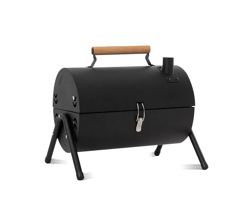 Portable Iron BBQ Grill with Hob – Outdoor Charcoal Cooking Set