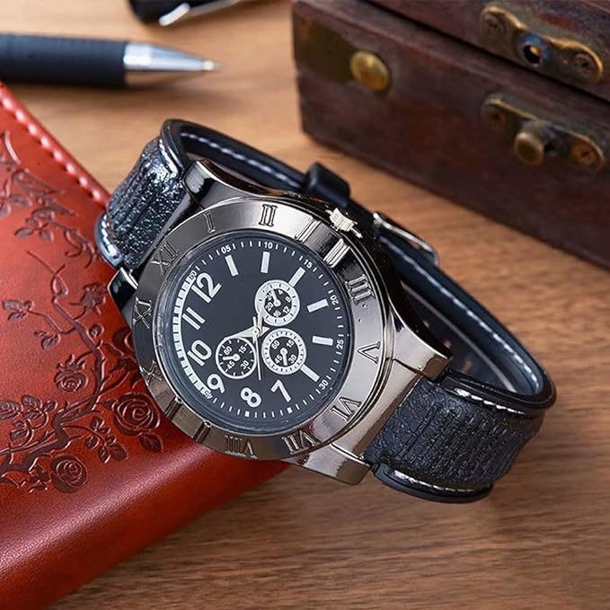 Military USB Lighter Watch for Men – Windproof & Rechargeable | Stylish Gift