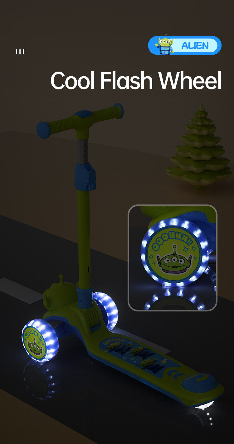 Disney-Themed 3-Wheel Scooter for Kids – LED Wheels, Adjustable Handle