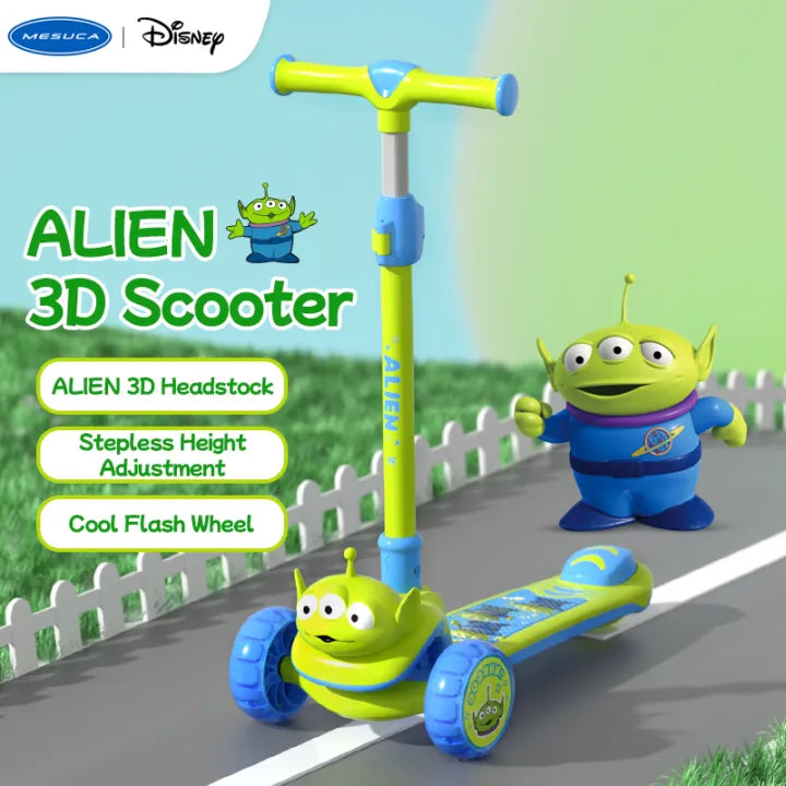 Disney-Themed 3-Wheel Scooter for Kids – LED Wheels, Adjustable Handle