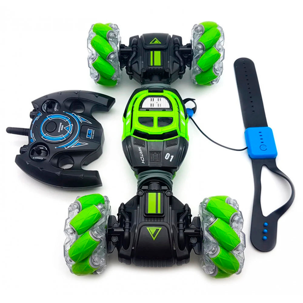 Rechargeable Gesture Control Stunt Car – 360° RC Toy with Smartwatch