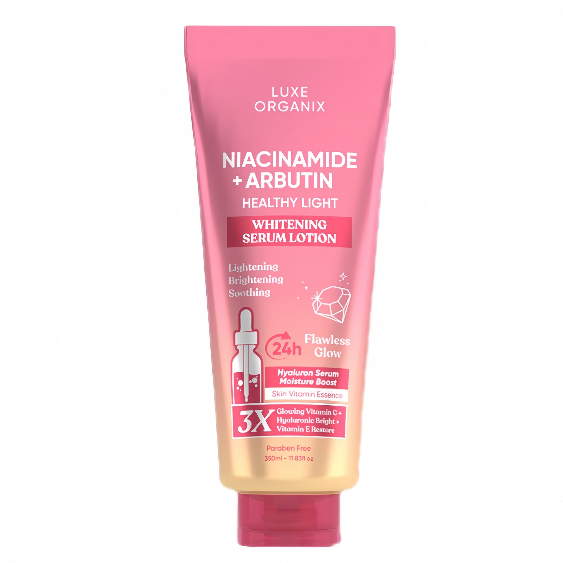 Luxe Organix Whitening Serum Lotion with Niacinamide & Arbutin – 350ml | UAE