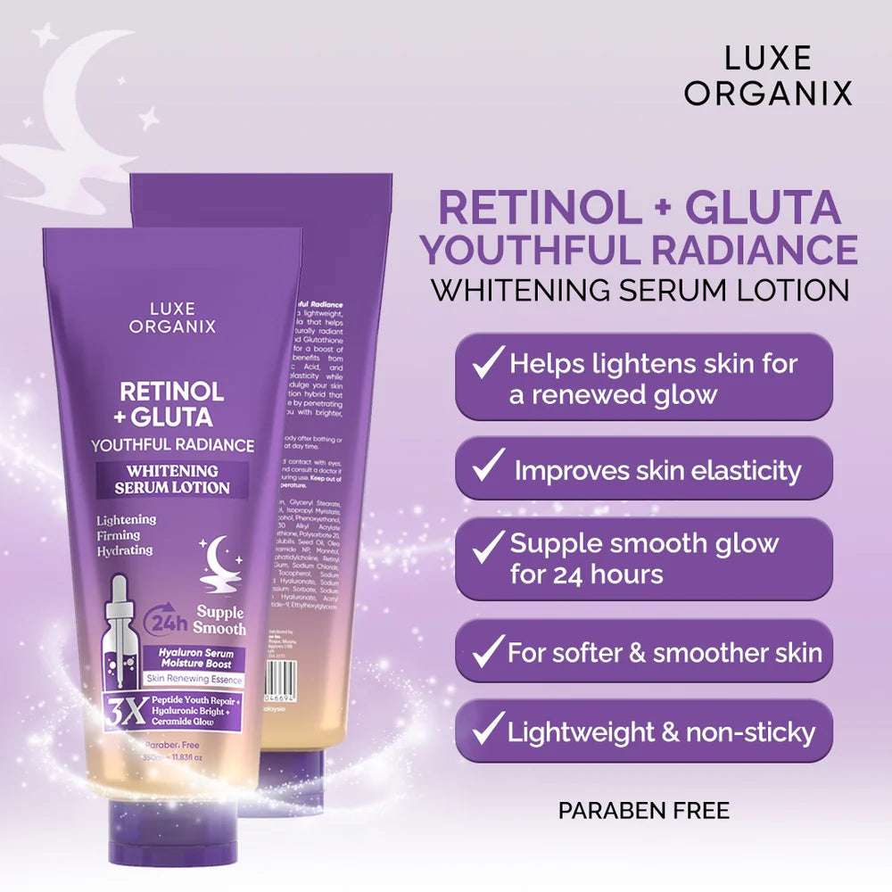 Luxe Organix Whitening Serum Lotion with Niacinamide & Arbutin – 350ml | UAE