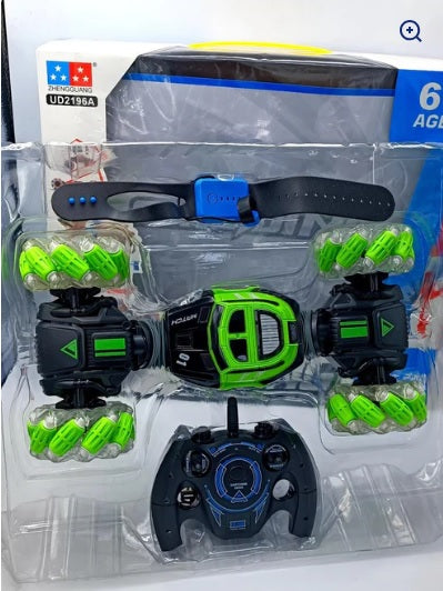 Rechargeable Gesture Control Stunt Car – 360° RC Toy with Smartwatch