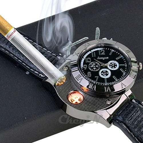 Military USB Lighter Watch for Men – Windproof & Rechargeable | Stylish Gift