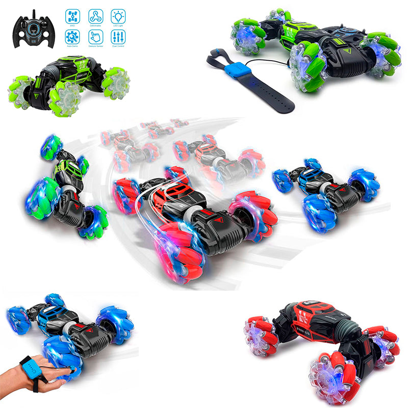 Rechargeable Gesture Control Stunt Car – 360° RC Toy with Smartwatch