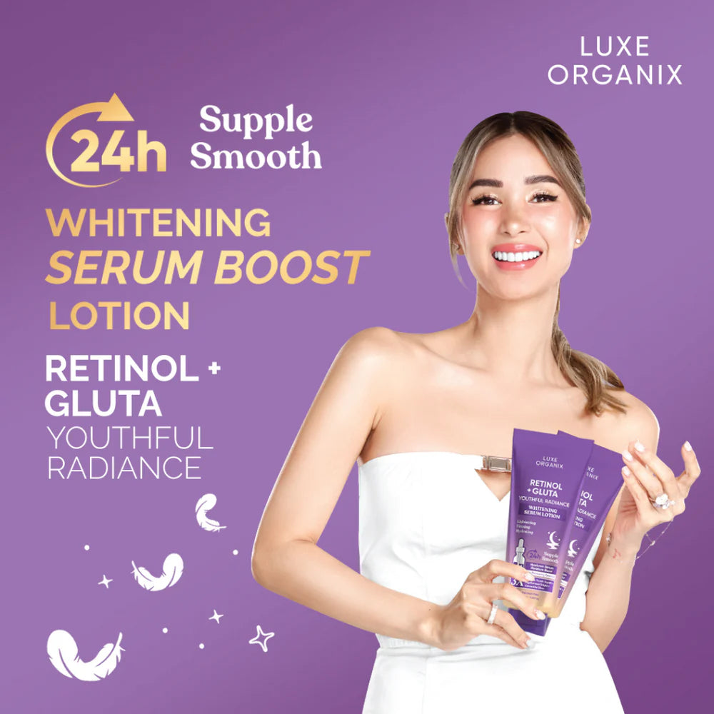 Luxe Organix Whitening Serum Lotion with Niacinamide & Arbutin – 350ml | UAE