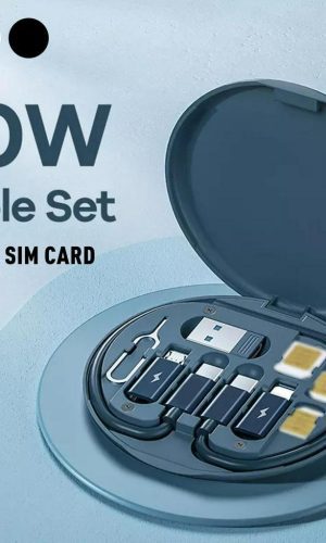 Data Cable Storage Box with 60W Fast Charging and Mobile Phone Holder