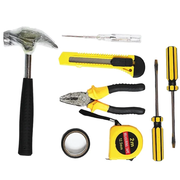 8 PCS Professional Tool Set with Storage Box | YL-8009A Model |  Durable Home Repair & DIY Toolkit |  Organized Plastic Storage Box