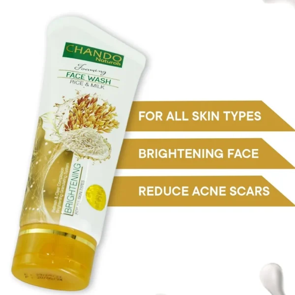 Face Wash | Chando Rice & Milk Brightening Face Wash 100ml Gentle Cleanser for Radiant Glowing Skin