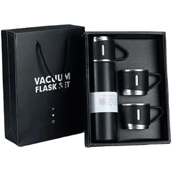 3 Cup 500ML Double-Layer Stainless Steel Vacuum Flask Set | Hot & Cold | Travel Thermos