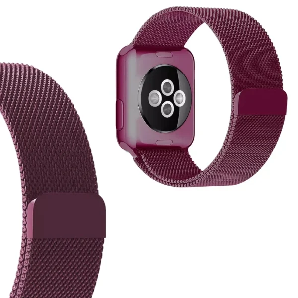 Plum | Apple Watch Milanese Magnetic Loop Strap | Stainless Steel Band  | 42mm / 44mm / 45mm