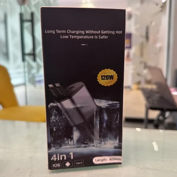 4-in-1 Retractable Car Charger | Dual USB & USB-C PD Fast Charging, 100W