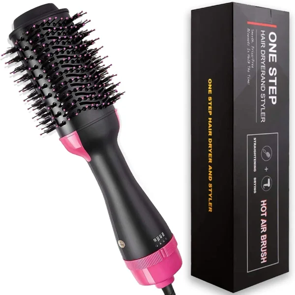 One Step Hot Air Brush | 3-in-1 Dryer, Straightener & Volumizer for Effortless Styling