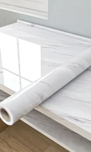 White & Grey | Marble Sheet Sticker 60x200cm | Waterproof Self-Adhesive PVC Wallpaper for Furniture Walls