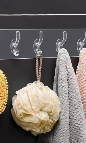 6-in-1 Heavy-Duty Self-Adhesive Wall Hooks | Waterproof Transparent Hooks
