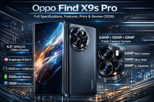 Oppo Find X9s Pro smartphone in pearl white gradient showing dual 200MP Hasselblad cameras and AMOLED display.