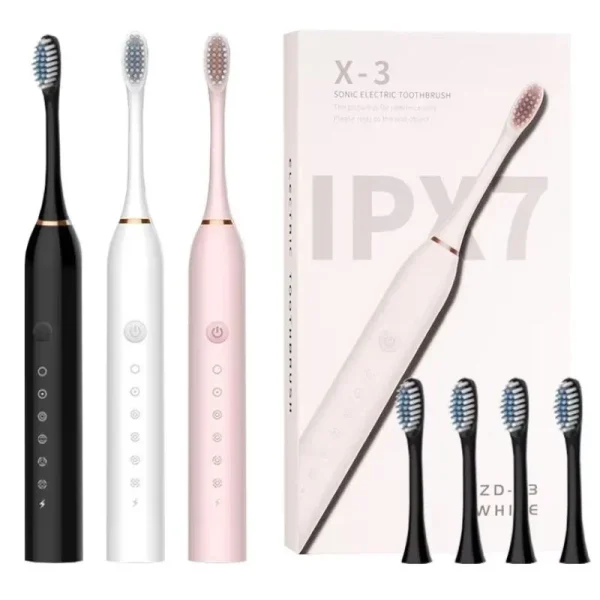 X3 Sonic Electric Toothbrush Rechargeable | USB Fast Charging Toothbrush with 5 Modes Deep Cleaning Whitening & Gum Care