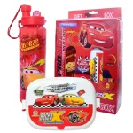 2 in 1 kids lunch box and water bottle set with colorful cartoon characters for school use