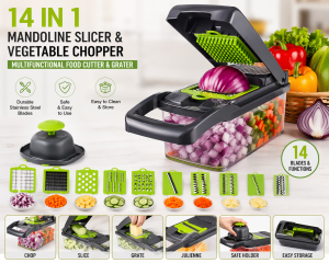14 in 1 mandoline slicer vegetable chopper multifunctional food cutter and grater