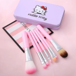 Soft bristles Hello Kitty makeup brushes close up