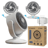 FT-905 oscillating rechargeable mini table fan with LED display and 3 speed settings for desktop home and office use in Pakistan