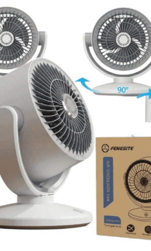 FT-905 oscillating rechargeable mini table fan with LED display and 3 speed settings for desktop home and office use in Pakistan