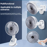 3-in-1 clip fan wall mounted mode showing installation for fixed cooling in bedroom office and kitchen Pakistan