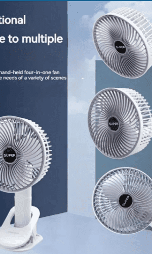 3-in-1 clip fan wall mounted mode showing installation for fixed cooling in bedroom office and kitchen Pakistan