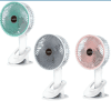 Rechargeable 3-in-1 clip fan with stand base accessory showing complete package contents for desktop use in Pakistan
