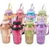 Ice cream water bottle with straw and tea infuser 1400ml large capacity