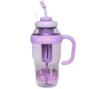 Close up of ice cream water bottle straw for easy sipping gym and outdoor use