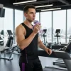 Ice cream water bottle 1400ml being used during gym workout session