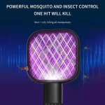 Rechargeable electric mosquito swatter with LED light and portable handheld design