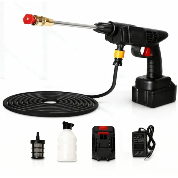 Portable cordless pressure washer for car washing